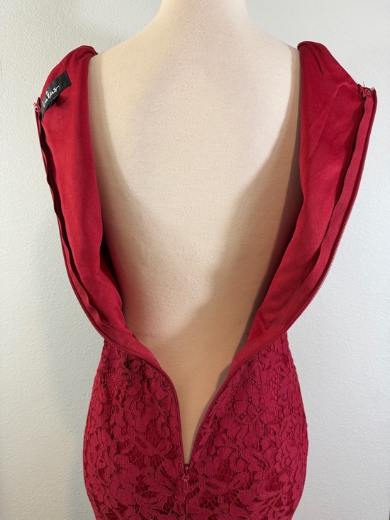 Lulus Everly Wine Red Lace Maxi Dress Size S Mermaid Flare Formal Wedding Party - Picture 9 of 14